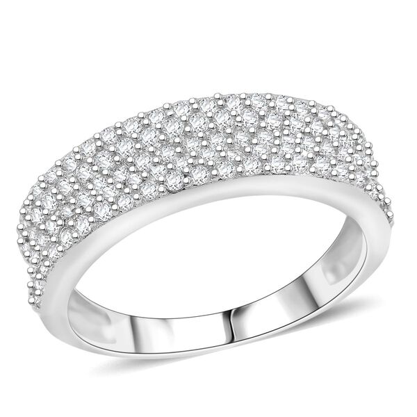 LUSTRO STELLA - Weißer Zirkonia Ring 925 Silber rhodiniert (Größe 20.00) image number 3