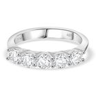 RADIANTA GRA zertifiziert Moissanit (D-VVS) Ring 925 Silber rhodiniert (Größe 17.00) ca. 1.15 ct