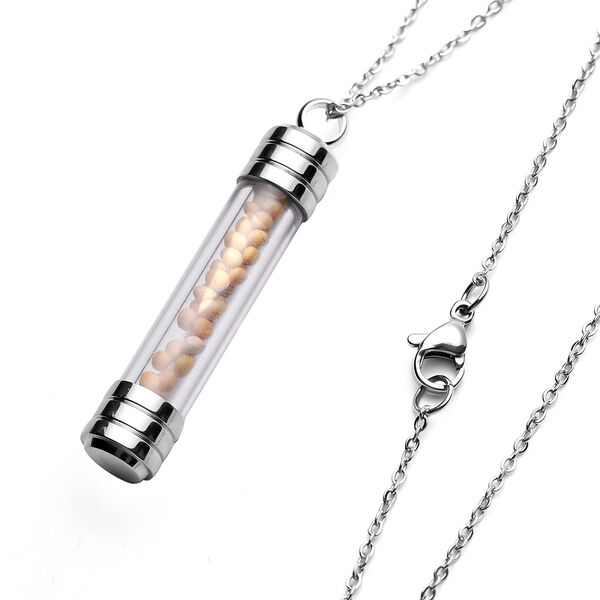 Senfkorn Anhänger mit Kette, ca. 50 cm, 316L Edelstahl 0.20 ct image number 4