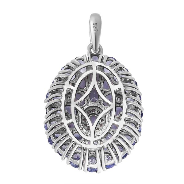 Tansanit, Weißer Zirkon Anhänger, 925 Silber platiniert ca. 6.28 ct image number 4