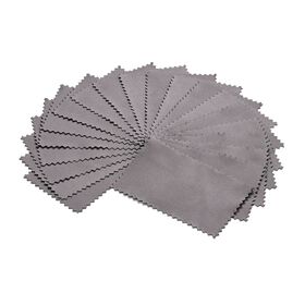 20 Stück Anti-Anlauf-Silberpoliertücher, beidseitig verwendbar, Größe: 6,8x10,8 cm, grau