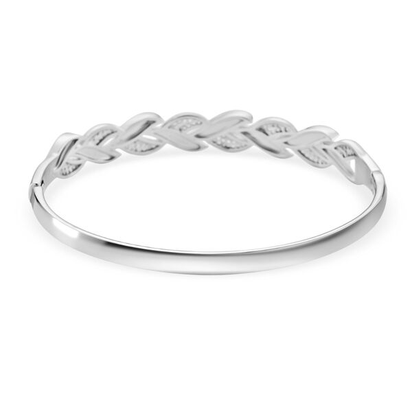 Weißer Zirkonia, KokosnussMuschel Armreif ca. 19 cm Nickelfreies Messing Standard 0.51 ct image number 6