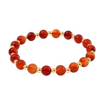 Roter Achat Armband ca. Flexibles cm Standard gelb vergoldet ca. 60.00 ct