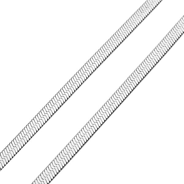 Seidige Fischgr&auml;ten-Gliederkette, ca. 45 cm, reiner Edelstahl ca. 20,20g image number 4