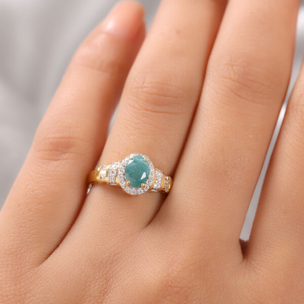 Grandidierit und Zirkon Ring 925 Silber vergoldet  ca. 1,21 ct image number 3