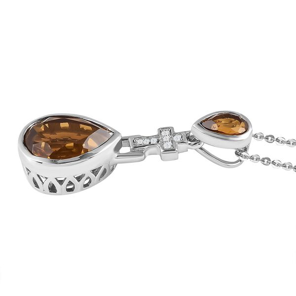 Champagner Triplett Quarz Anhänger mit Kette - 3,39 ct. image number 4