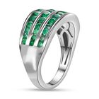 Premium Kagem sambischer Smaragd-Ring, 925 Silber platiniert  ca. 1,40 ct image number 4