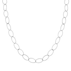 Ovale Giotto-Halskette mit Diamantschliff-Muster, 75 cm
