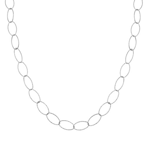Ovale Giotto-Halskette mit Diamantschliff-Muster, 75 cm image number 0