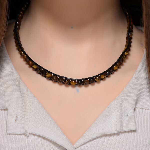 Flexible gelbe Tigerauge Halskette - 80 ct. image number 2