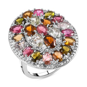 Nat&uuml;rlicher Mehrfach-Turmalin und Zirkon-Ring - 8,92 ct.