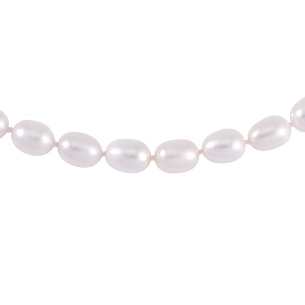 7-9 mm weiße Süßwasserperlen Halskette image number 3