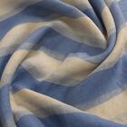 Baumwolle und Seide Unisex Schal, Streifenmuster, Größe 210x100 cm, Blau und Weiß image number 5