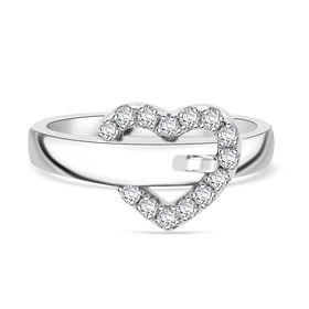 Lustro Stella Weißer Zirkonia Ring 925 Silber rhodiniert (Größe 18.00)