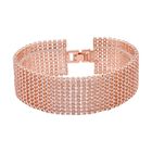 Mehrreihiges Kristall Carpet Armband, ca. 19 cm, ros&eacute;farben