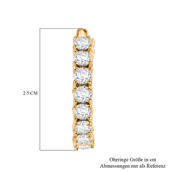 D'Joy Moissanit Ohrringe, 925 Silber 750 Gelbgold Vermeil - 7 ct. image number 5