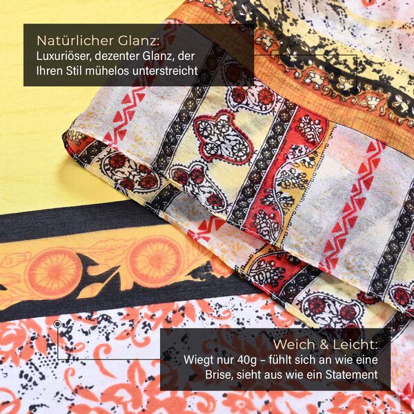 LA MAREY Schal aus 100 % Maulbeerseide, 195×110 cm, gelb image number 3