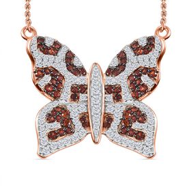 GP Trionfo Kollektion -Weiße und braune Zirkon und Kanchanaburi blaue Saphir-Halskette, 45 cm - 3,30 ct.