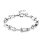 Designer inspiriert - Silberfarbe Armband ca. 18 cm + 3.5 cm Extender, 316L Edelstahl ca. 15,30g