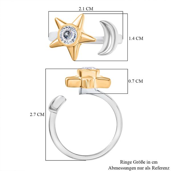 D'Joy Moissanit Ring, 925 Silber vergoldet und platiniert - 0,49 ct. image number 7