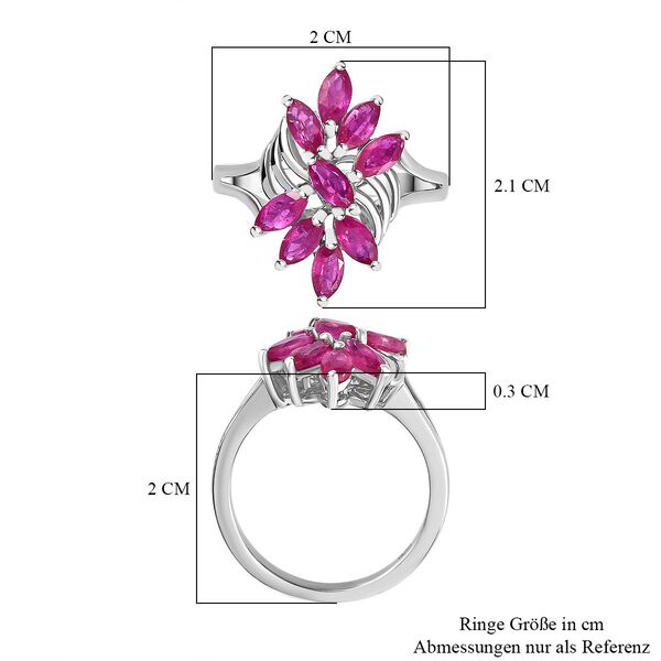 Afrikanischer Rubin (Fissure gefüllt) Ring 925 Silber rhodiniert (Größe 17.00) ca. 1,62 ct image number 7