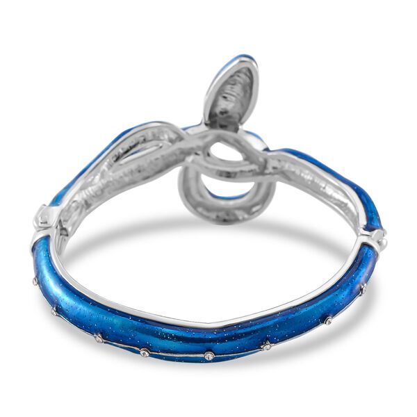 Blau emaillierter weißer Kristall-Armreif, 18cm image number 4