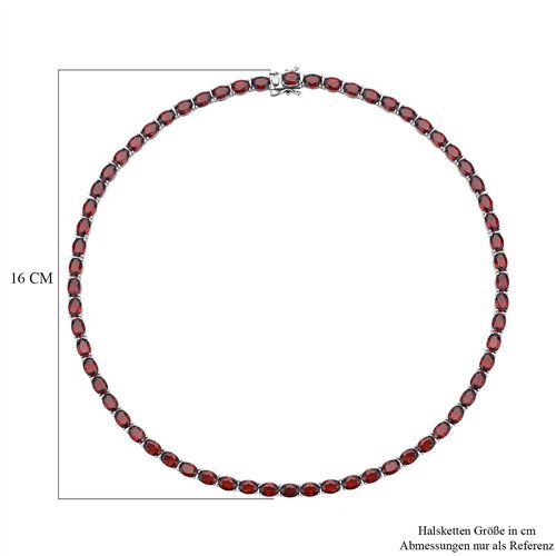 Mosambik Granat Halskette, ca. 45 cm, 925 Silber rhodiniert ca. 61,56 ct image number 5