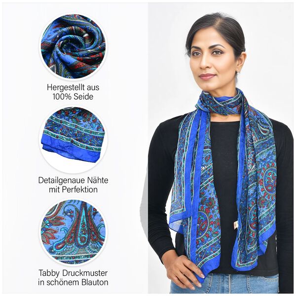 Luxuri&ouml;ser Schal aus Seide, himmelblau image number 4