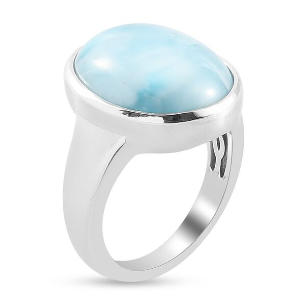 Larimar Solit&auml;r Ring 925 Silber Platin-&Uuml;berzug image number 4