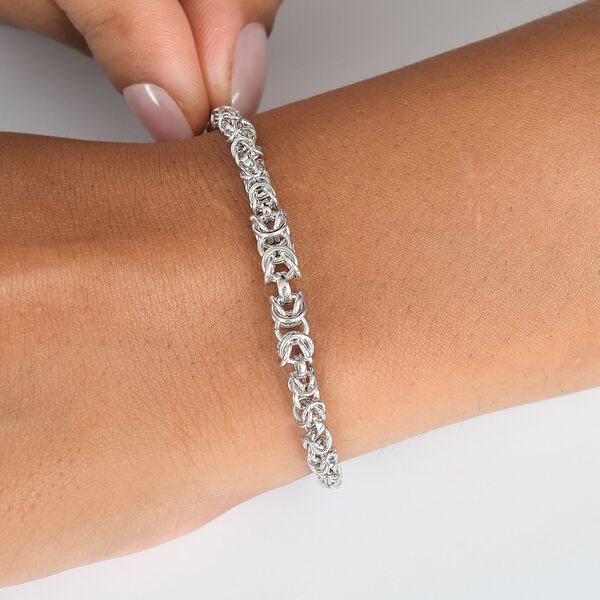 Handgefertigte Verlaufs K&ouml;nigskette Armband, 925 Silber rhodiniert ca. 19 cm ca. 9,51g image number 3