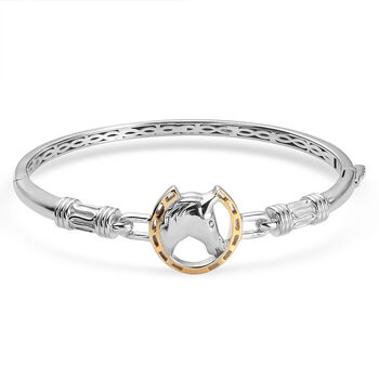 Armreif ca. 20 cm Messing platiniert und vergoldet