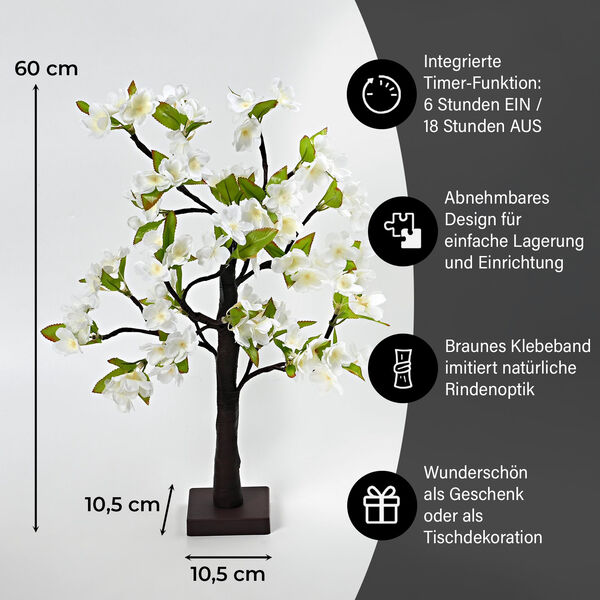Deko-Baum mit LED-Lichtern, 60 cm, Grün image number 3