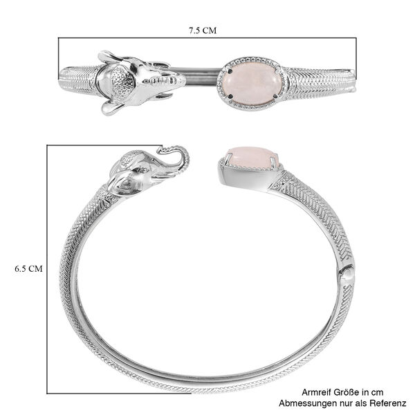 Rosenquarz-Armreif, ca. 19 cm, Edelstahl ca. 6,20 ct image number 6