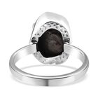 Meteorit Ring, 925 Silber rhodiniert, (Größe 18.00) ca. 12.90 ct image number 5