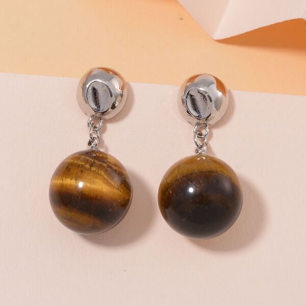 Gelbes Tigerauge Ohrringe - 56 ct. image number 2