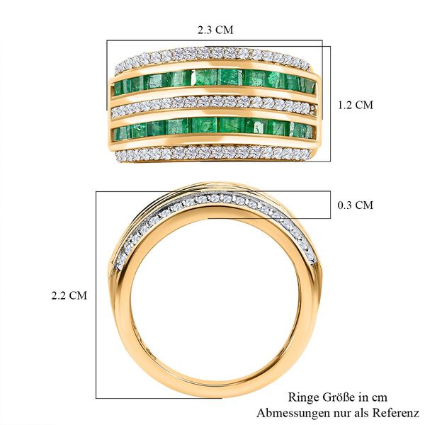 AAA Kagem sambischer Smaragd und Zirkon-Ring - 2,25 ct. image number 7