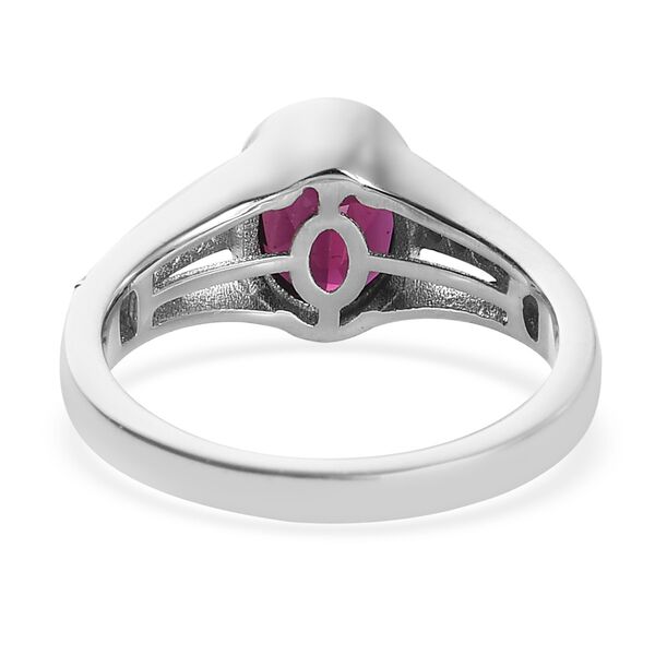 Rhodolith Granat und Zirkon Ring 925 Silber Platin-&Uuml;berzug image number 5