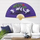 Japanischer Stil großer Fächer aus Holz, Größe 160x90 cm, Lila image number 0