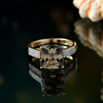AAA Turkizit, Wei&szlig;er Diamant Ring 585 Gold (Gr&ouml;&szlig;e 19.00) ca. 5,22 ct