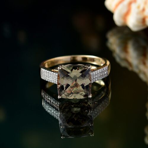 AAA Turkizit, Weißer Diamant Ring 585 Gold (Größe 19.00) ca. 5,22 ct image number 1