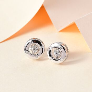 Moissanit Ohrringe, 925 Silber rhodiniert - 0,58 ct.