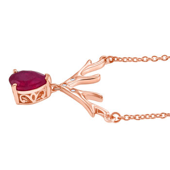 D'Joy afrikanische Rubin und Zirkon 45cm Halskette - 2,50 ct.