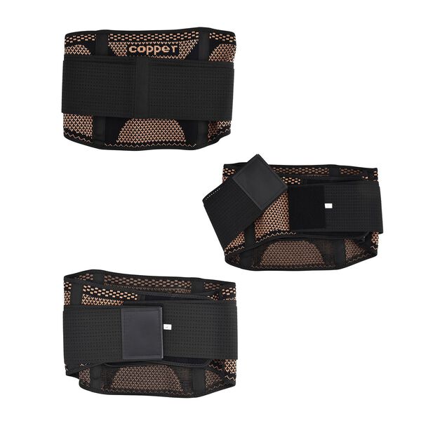 Kupferfaser R&uuml;cken und Taillen G&uuml;rtel, Gr&ouml;&szlig;e L, Kompression Schwarz-Kupfer image number 8