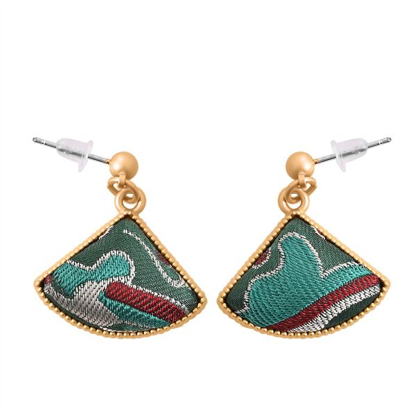 LA MAREY 2er-Set 110x180cm Seidenschal aus 100% Maulbeerseide mit Ohrringen, Dunkelgrün image number 9