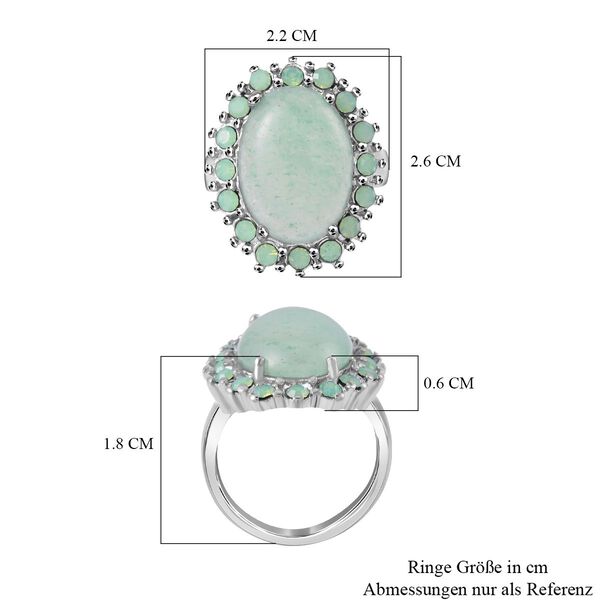 Gr&uuml;ner Aventurin und neongr&uuml;ner Kristall Ring, ca. 5,00 ct. image number 7