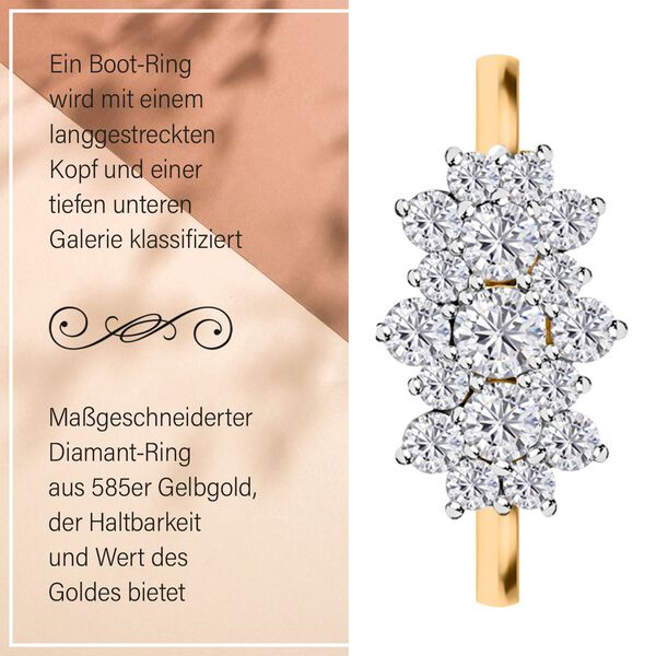 LUXORO klassischer SGL zertifizierter I1 GH Diamant-Boot-Ring- 1 ct. image number 7