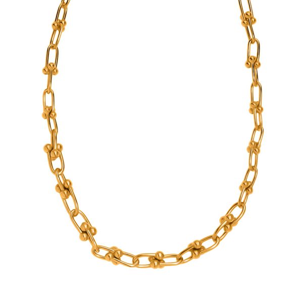 Halskette mit abgestuften Gliedern, 925 Silber vergoldet image number 4