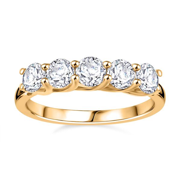 Moissanit Schmuckset, 925 Silber 750 Gelbgold Vermeil - 2,50 ct. image number 4