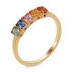 Mehrfarbig Saphir Ring 925 Silber Gelbgold Vergoldet image number 2