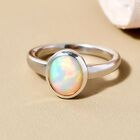 Natürlicher Äthiopischer Opal Solitär Ring 925 Silber Platin-Überzug image number 1